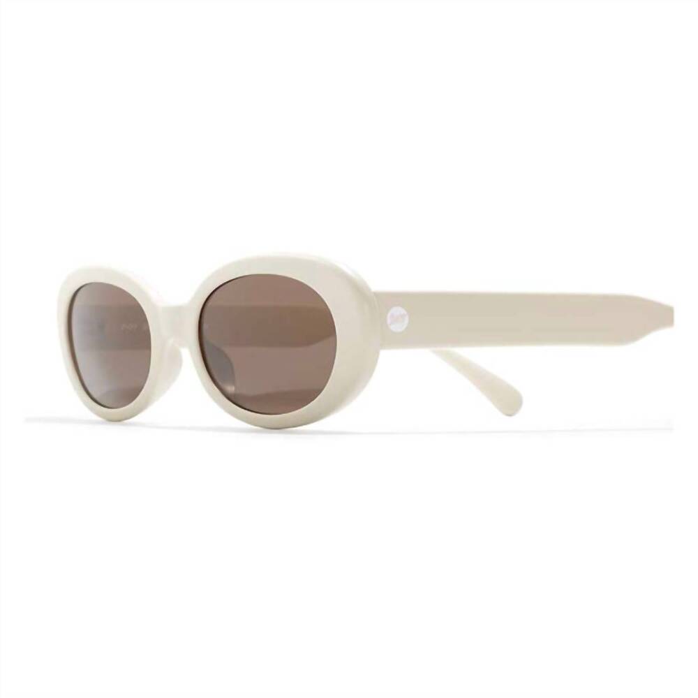 NEW SUNSKI women's bianca oval sunglasses in ivory amber